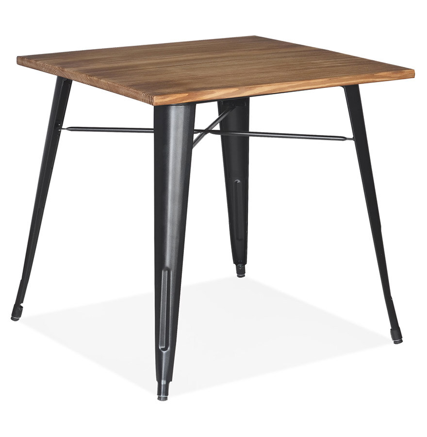 Maysun - Industri&euml;le Eettafel - SAMIA Hout-Zwart 76 X 76 CM