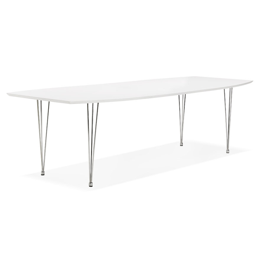 Maysun - Design Eettafel - DIONE Wit-Chroom 170(270)X100 CM