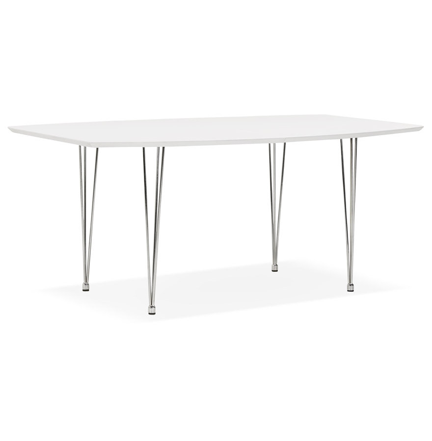 Maysun - Design Eettafel - DIONE Wit-Chroom 170(270)X100 CM