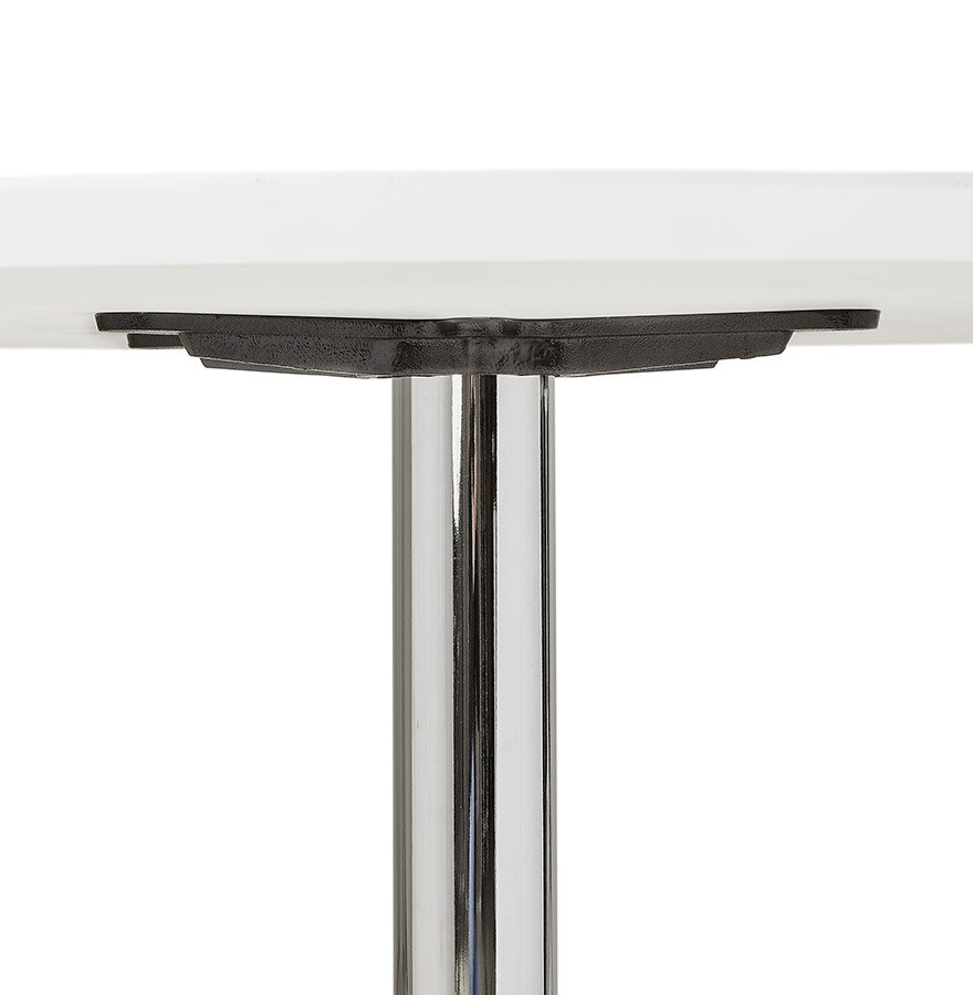 Maysun - Design Eettafel - Wit-Chroom BO &Oslash; 90 CM