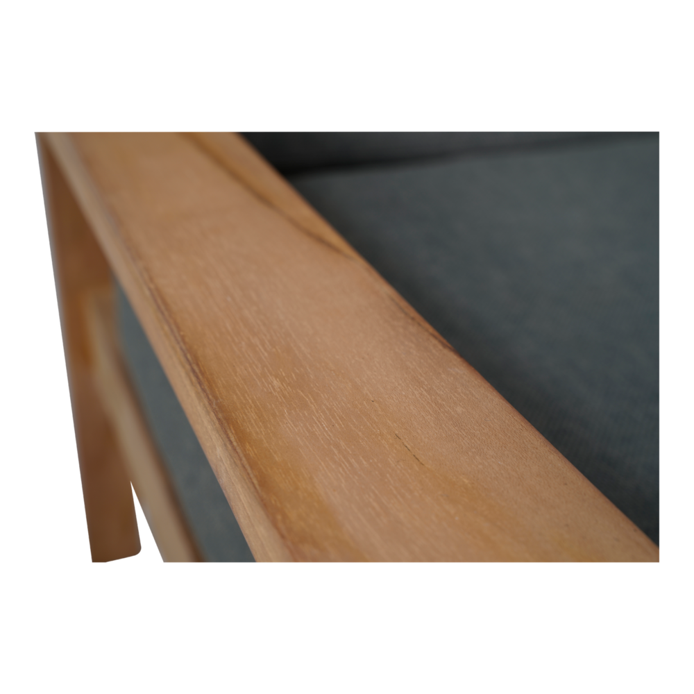 Outdoor Living - Loungebank teak 180cm, incl. kussen