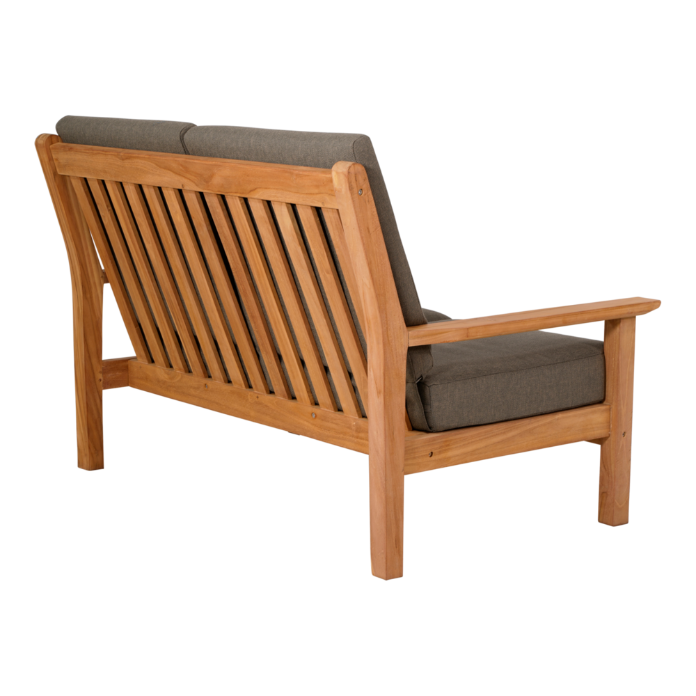Outdoor Living - Loungebank teak 124cm, incl. kussen