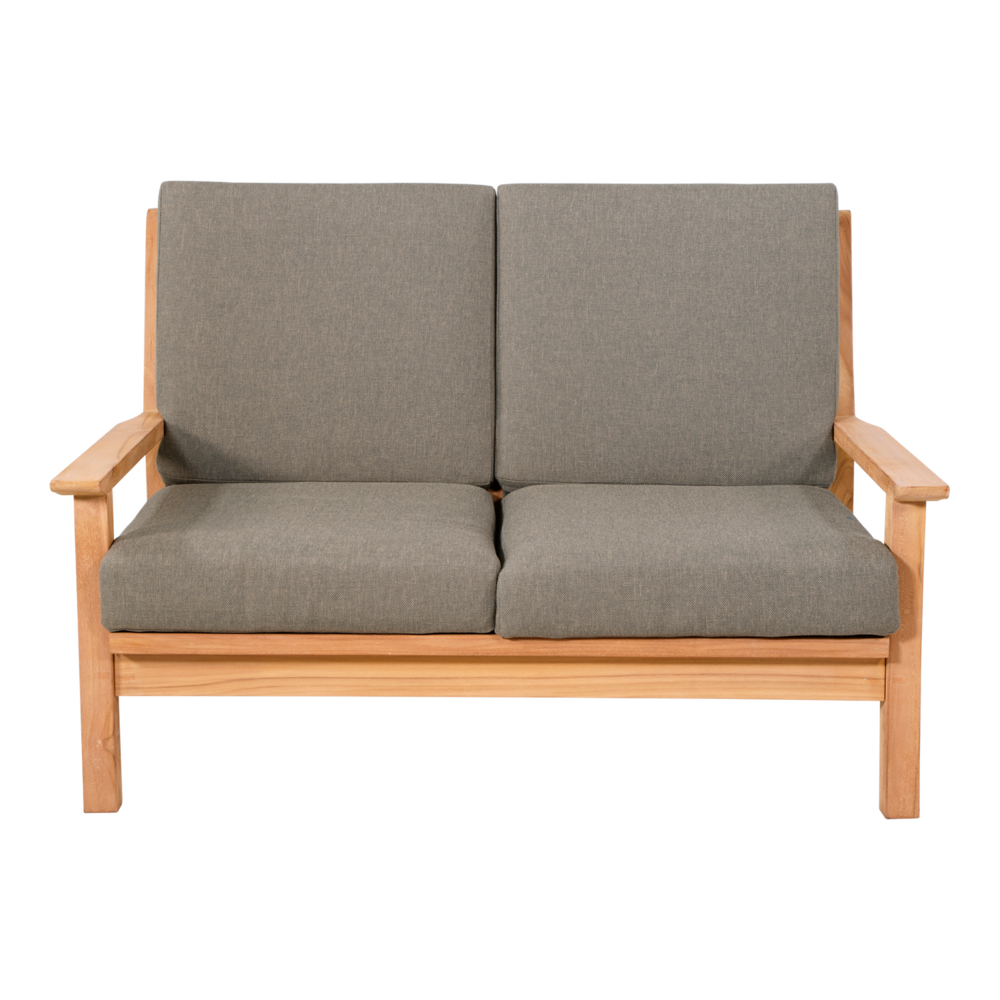 Outdoor Living - Loungebank teak 124cm, incl. kussen