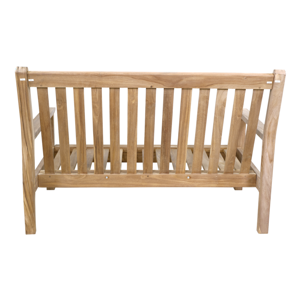 Outdoor Living - Loungebank teak 124cm, incl. kussen