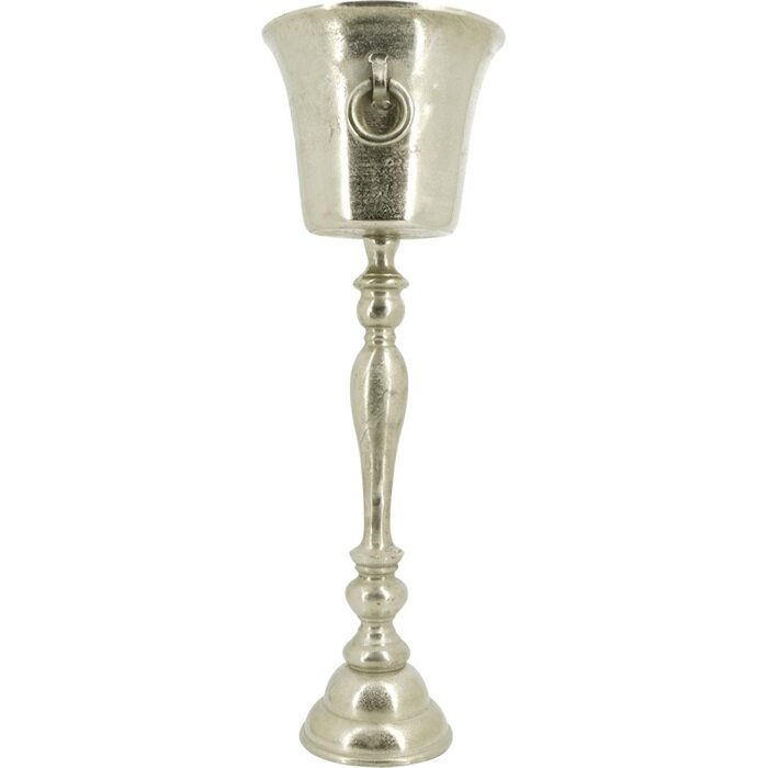 Outdoor Living - Champagne-Wijnkoeler Brush op voet Zilver 28x28x80cm
