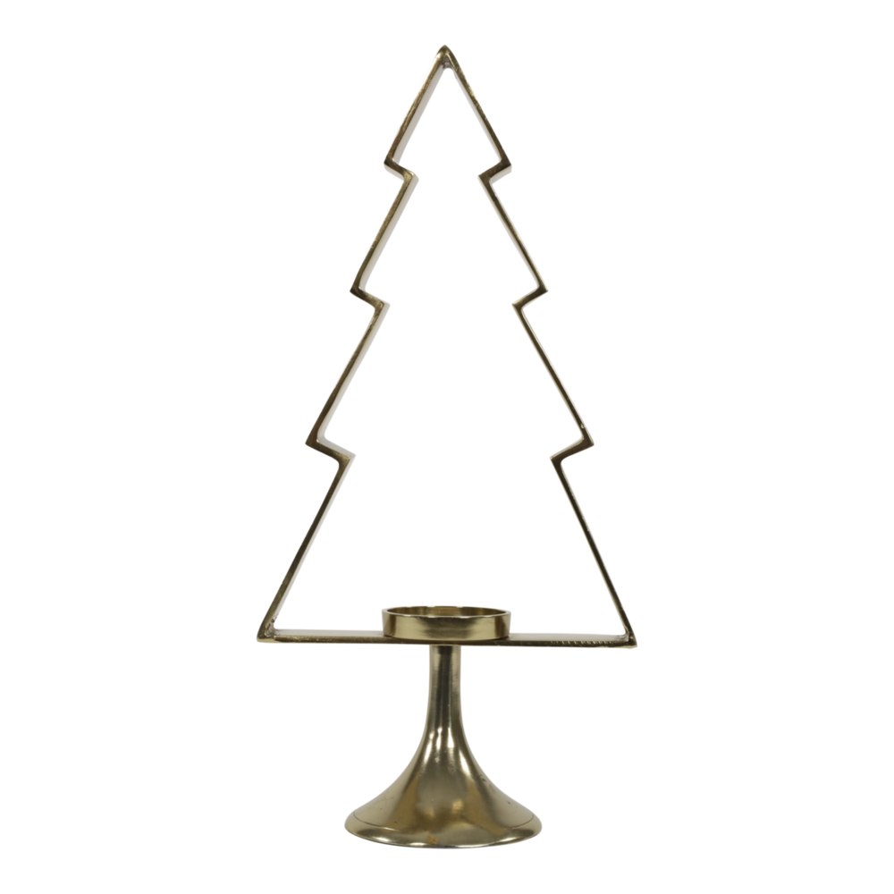 Outdoor Living - Kerstboom Aurum met windlicht alu goud 50cm