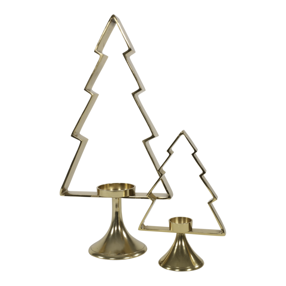 Outdoor Living - Kerstboom Aurum met windlicht alu goud 50cm