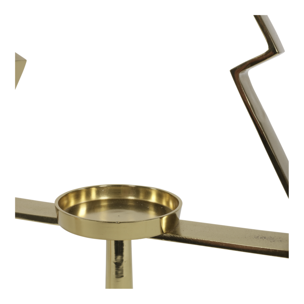 Outdoor Living - Kerstboom Aurum met windlicht alu goud met goud glas 70cm