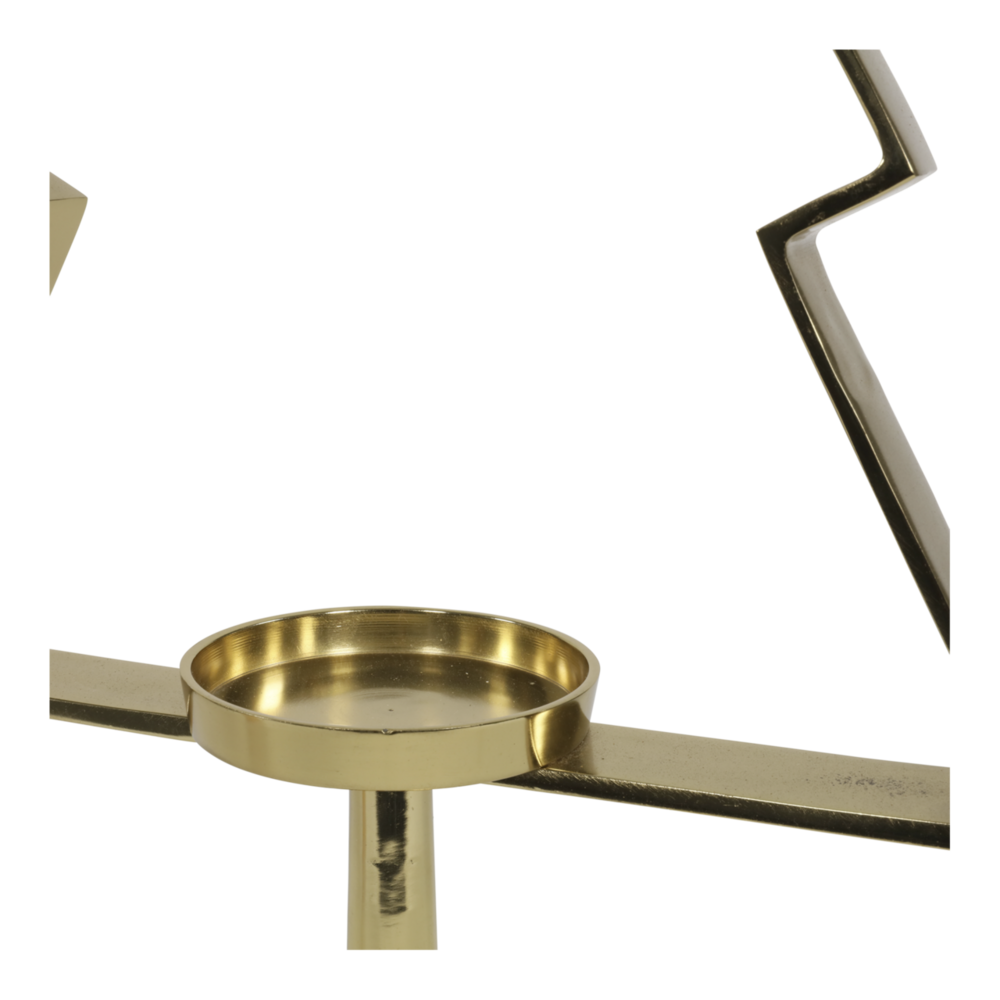 Outdoor Living - Kerstboom Aurum met windlicht alu goud met goud glas 89cm