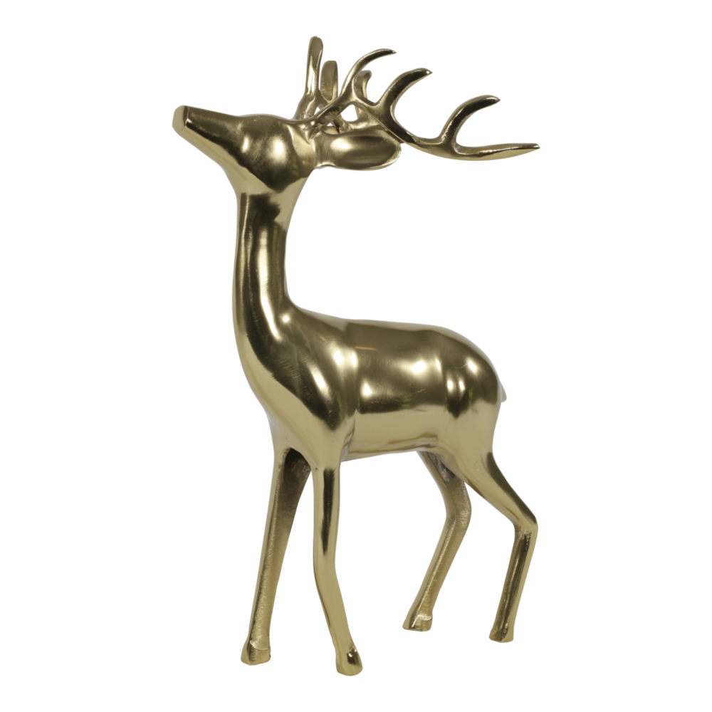 Outdoor Living - Figuur staand Hert alu goud 30x15x48cm