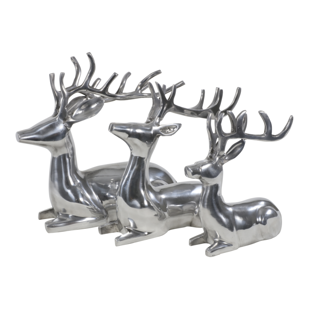 Outdoor Living - Beeld liggend Hert alu 30x18x30cm
