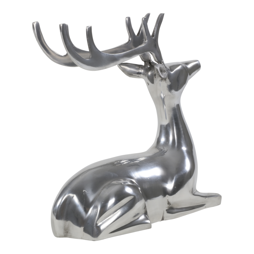 Outdoor Living - Beeld liggend Hert alu 25x10x25cm