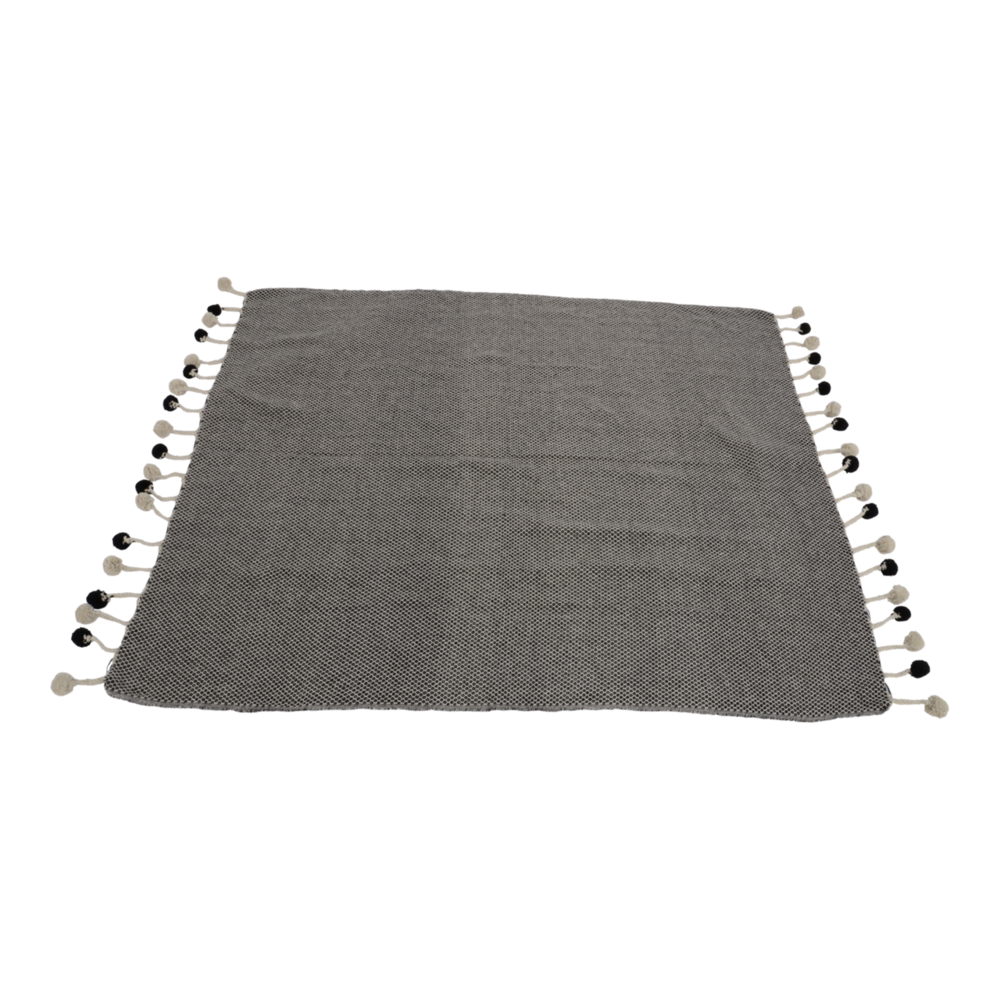 Outdoor Living - Plaid Pompon black, 125x150cm