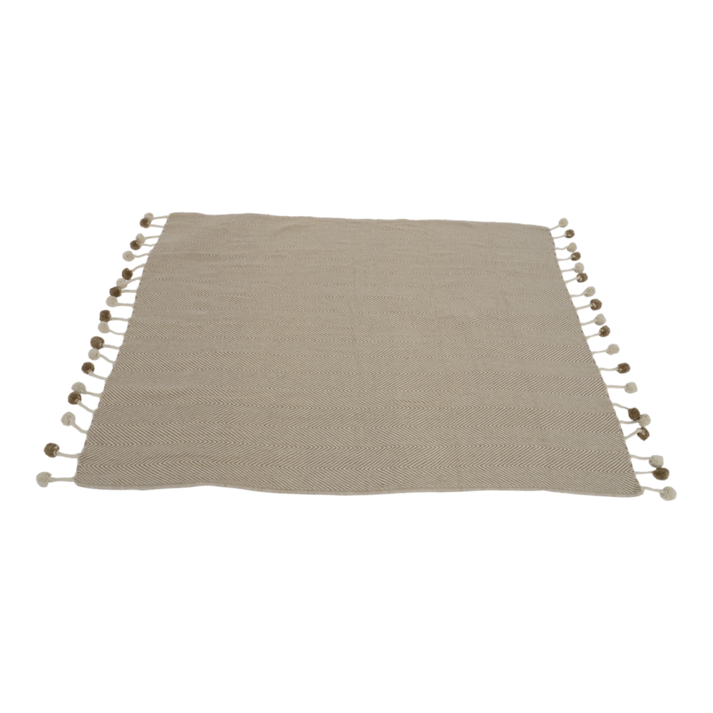 Outdoor Living - Plaid Pompon brown, 125x150cm