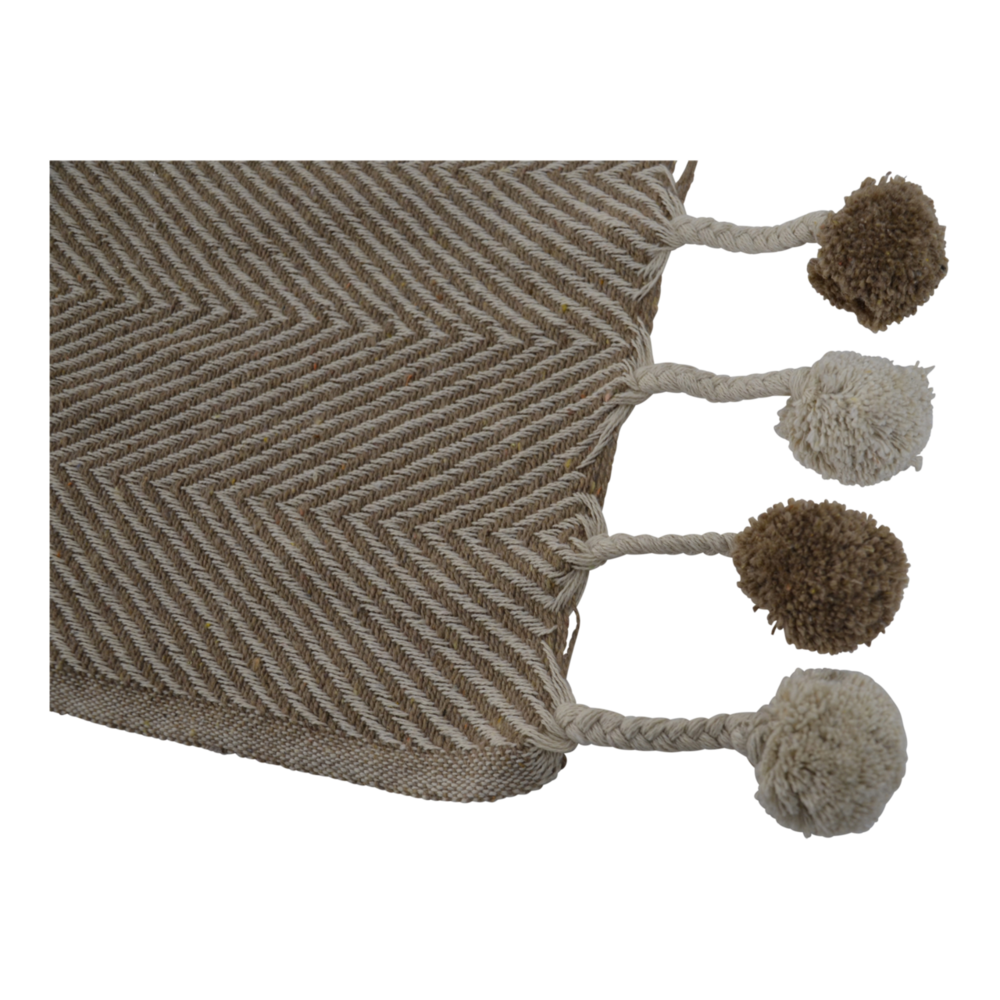 Outdoor Living - Plaid Pompon brown, 125x150cm