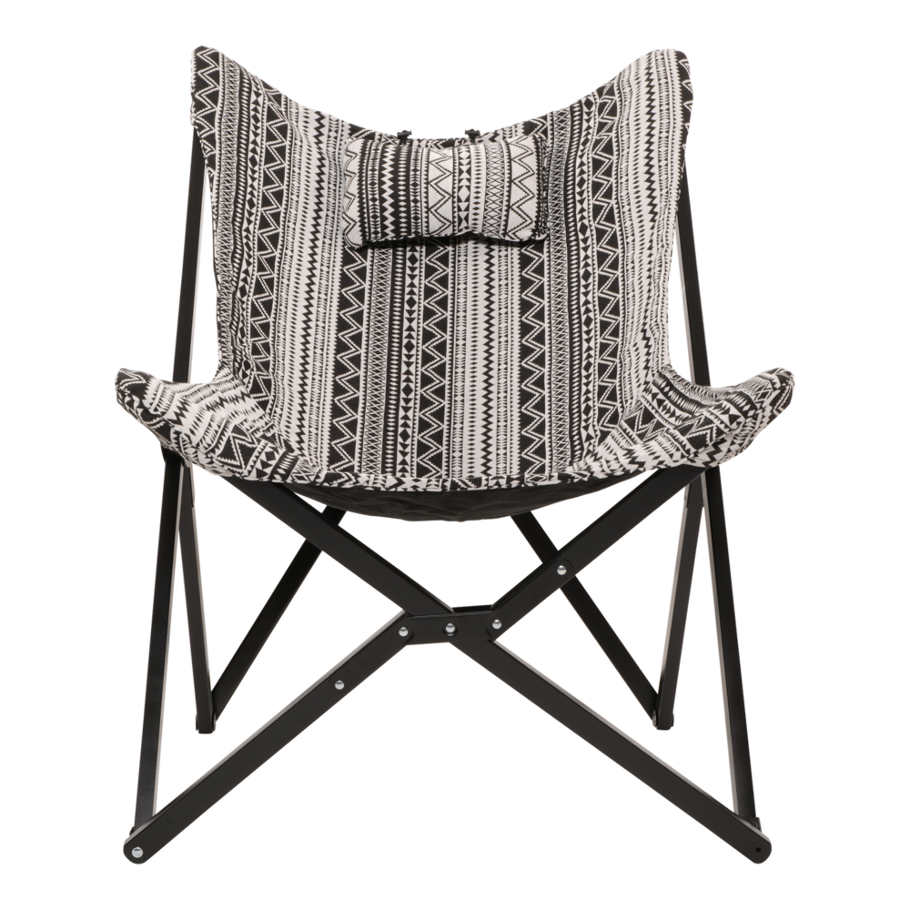 Outdoor Living - Vlinderstoel Asteca Zwart-Wit 70x81,5x98cm
