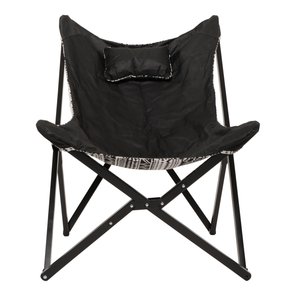 Outdoor Living - Vlinderstoel Asteca Zwart-Wit 70x81,5x98cm