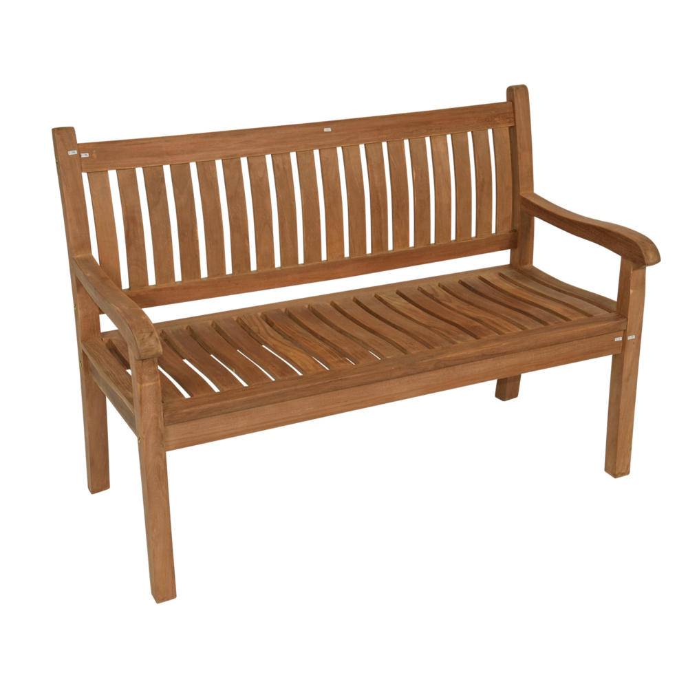 Outdoor Living - Bank teak gebogen rug 130cm