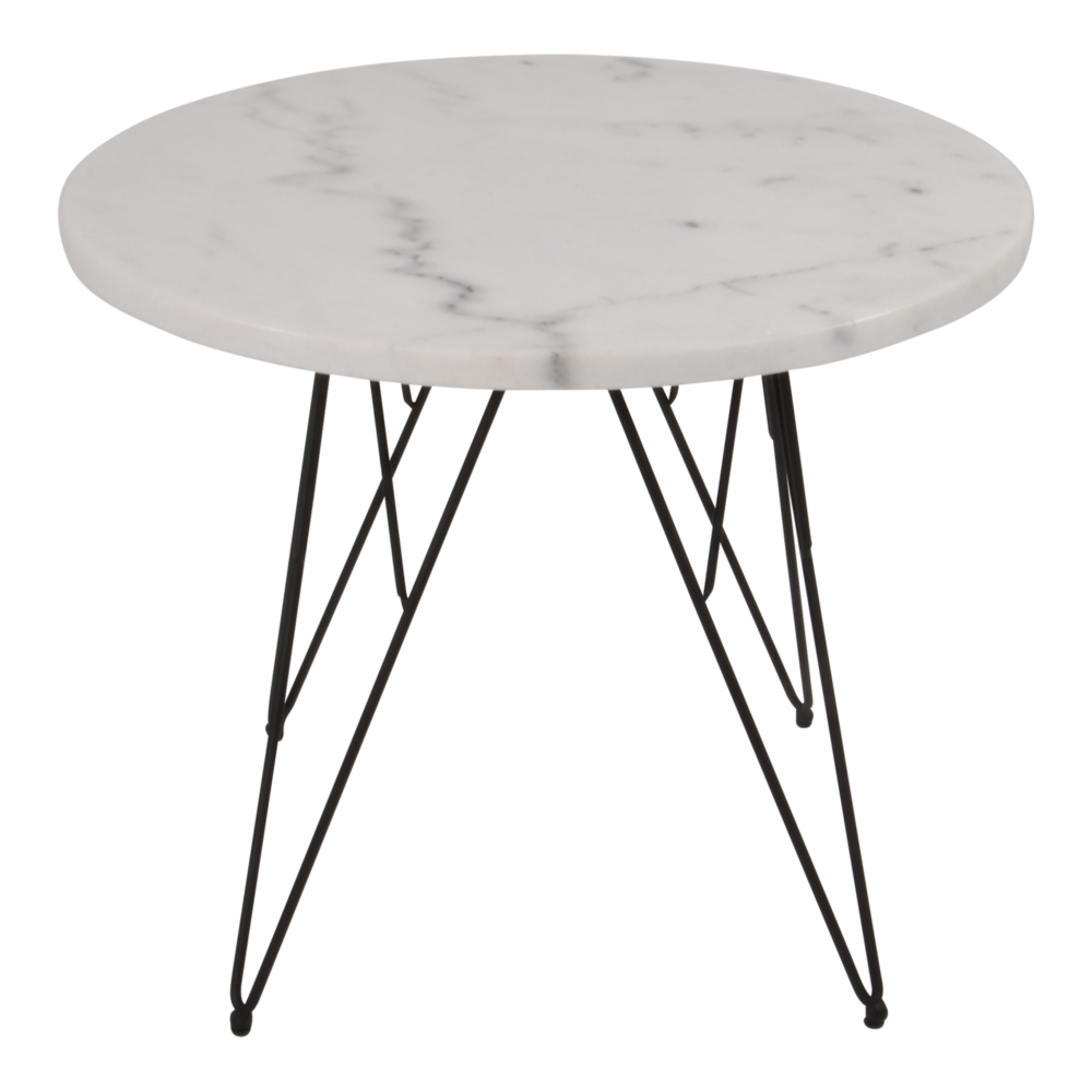 Outdoor Living - Bijzettafel marmer wit &Oslash;55x45cm