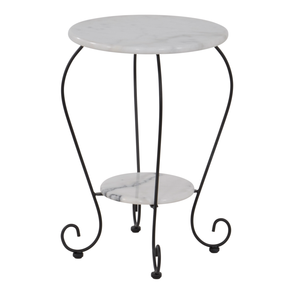 Outdoor Living - Bijzettafel marmer wit &Oslash;25 - &Oslash;41cm