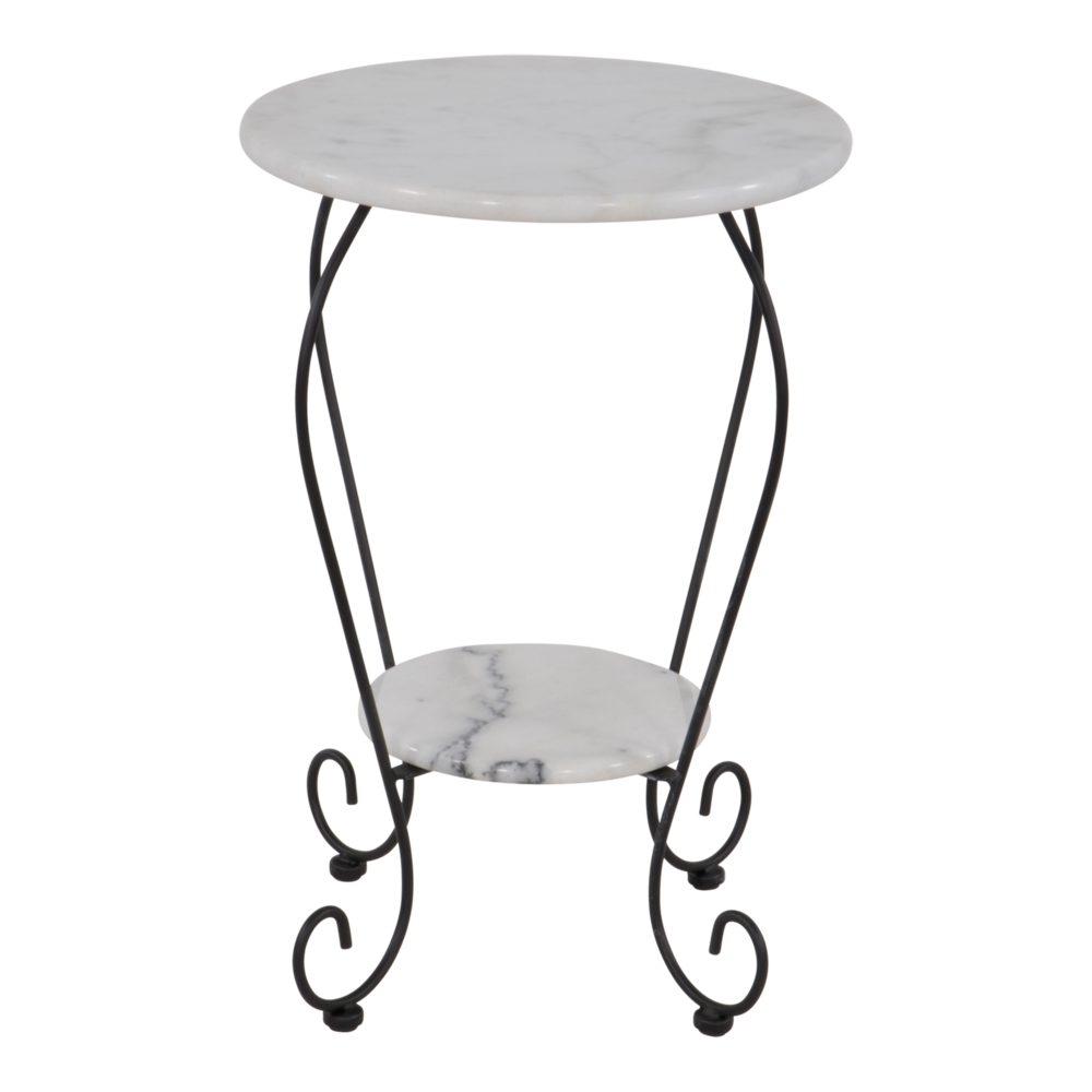 Outdoor Living - Bijzettafel marmer wit &Oslash;25 - &Oslash;41cm
