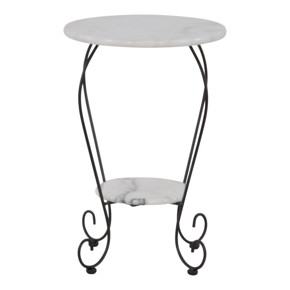 Outdoor Living - Bijzettafel marmer wit &Oslash;25 - &Oslash;41cm