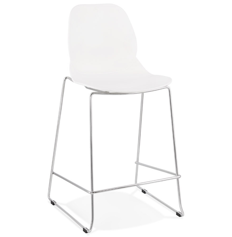 Maysun - Design Barkruk - ZONNE MINI Wit - Chroom