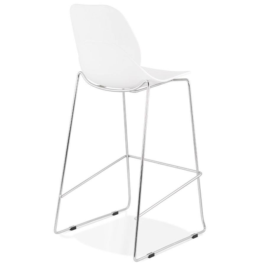 Maysun - Design Barkruk - ZONNE Wit - Chroom