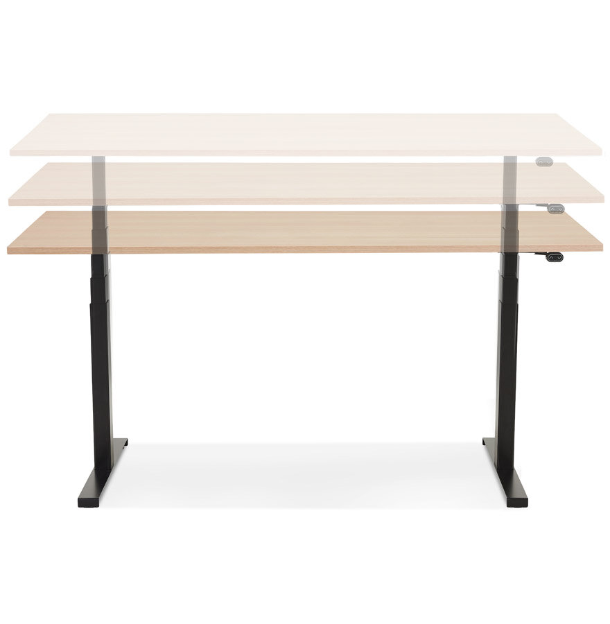 Maysun - Elektrisch Zit-Sta Bureau - DUNCAN Naturel - Zwart 160x80cm