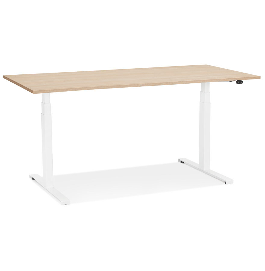 Maysun - Elektrisch Zit-Sta Bureau - DUNCAN Naturel - Wit 140x70cm