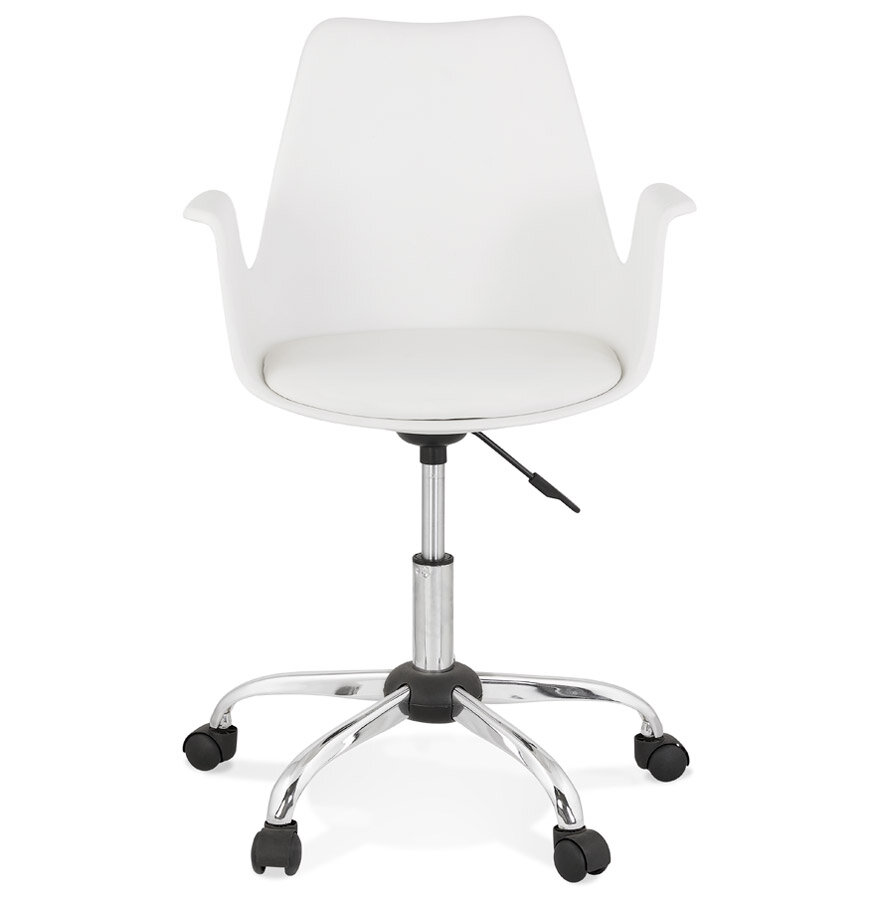Maysun - Bureaustoel - BERGEN Wit - Chroom