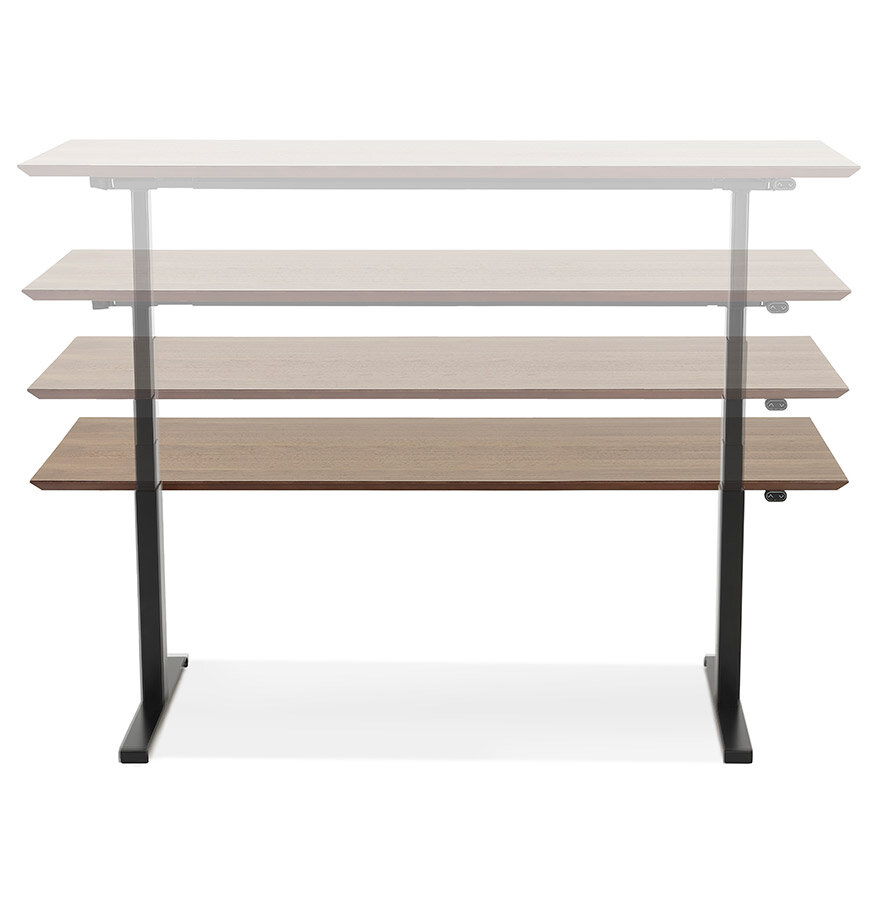 Maysun - Elektrisch Zit-Sta Bureau - COMFORT Walnoot - Zwart 180x90cm