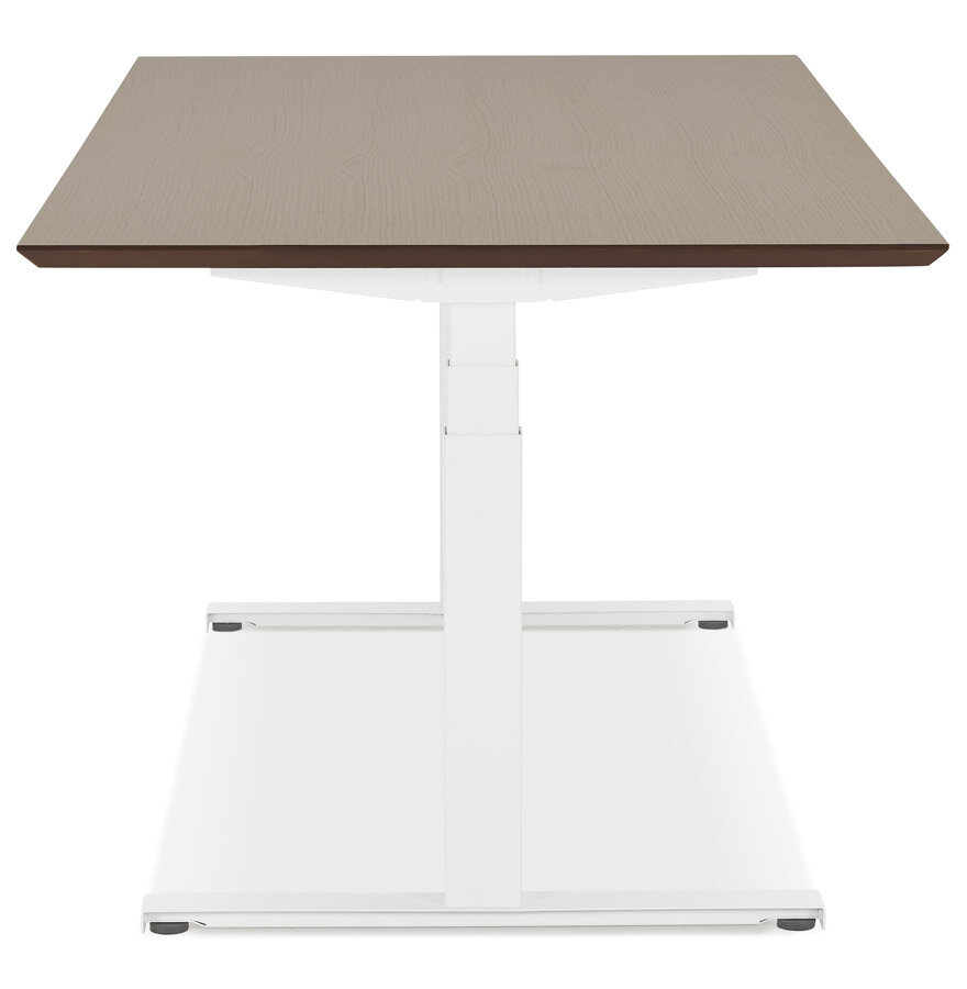 Maysun - Elektrisch Zit-Sta Bureau - COMFORT Walnoot - Wit 180x90cm