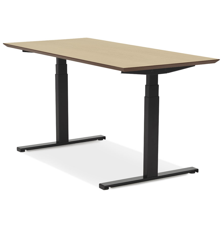 Maysun - Elektrisch Zit-Sta Bureau - COMFORT Naturel - Zwart 150x70cm