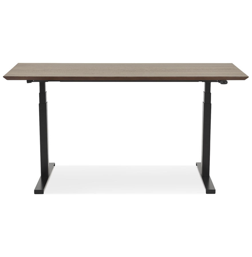 Maysun - Elektrisch Zit-Sta Bureau - COMFORT Walnoot - Zwart 150x70cm