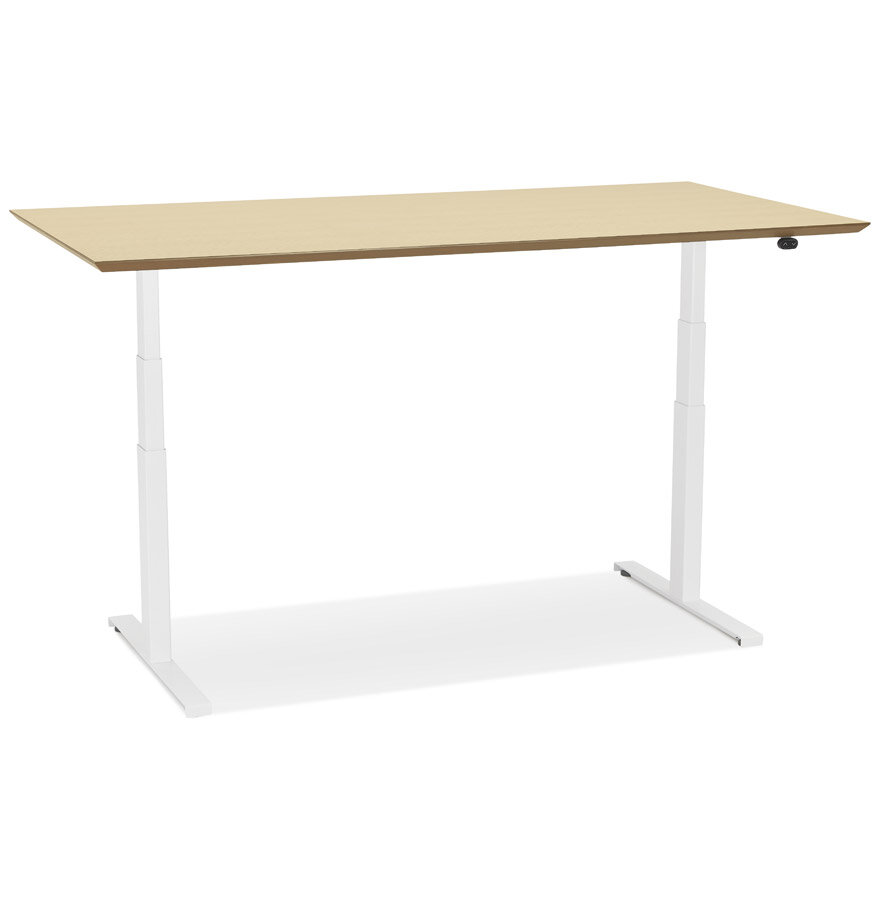 Maysun - Elektrisch Zit-Sta Bureau - COMFORT Naturel - Wit 180x90cm