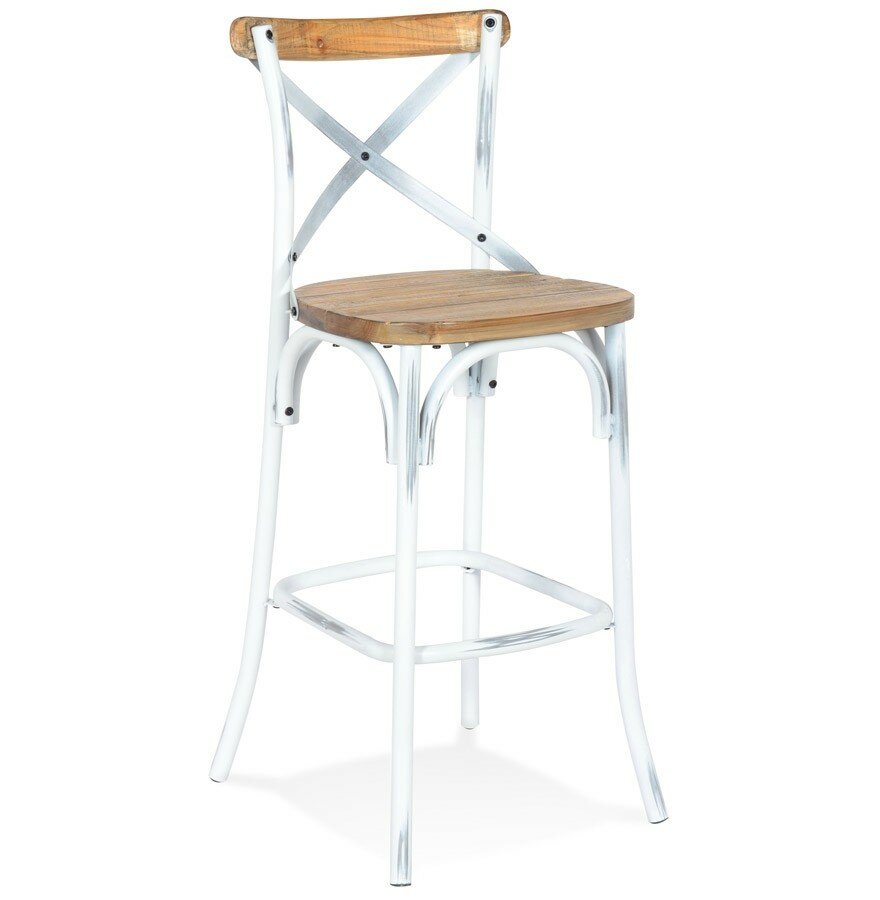 Maysun - Design Barkruk - NOLA Walnoot - Wit