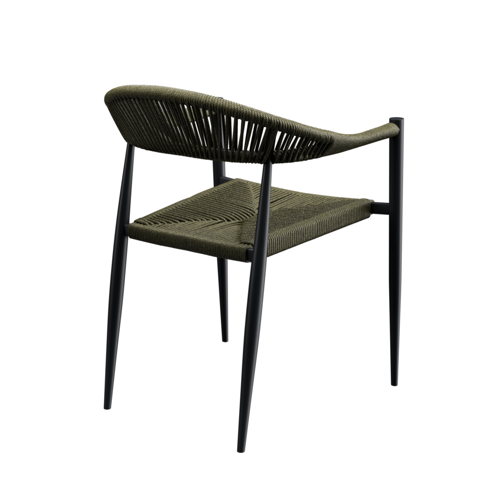 Maysun Gastro - Terrasstoel AMSTERDAM - Aluminium Frame Antraciet - Wicker - Olijf