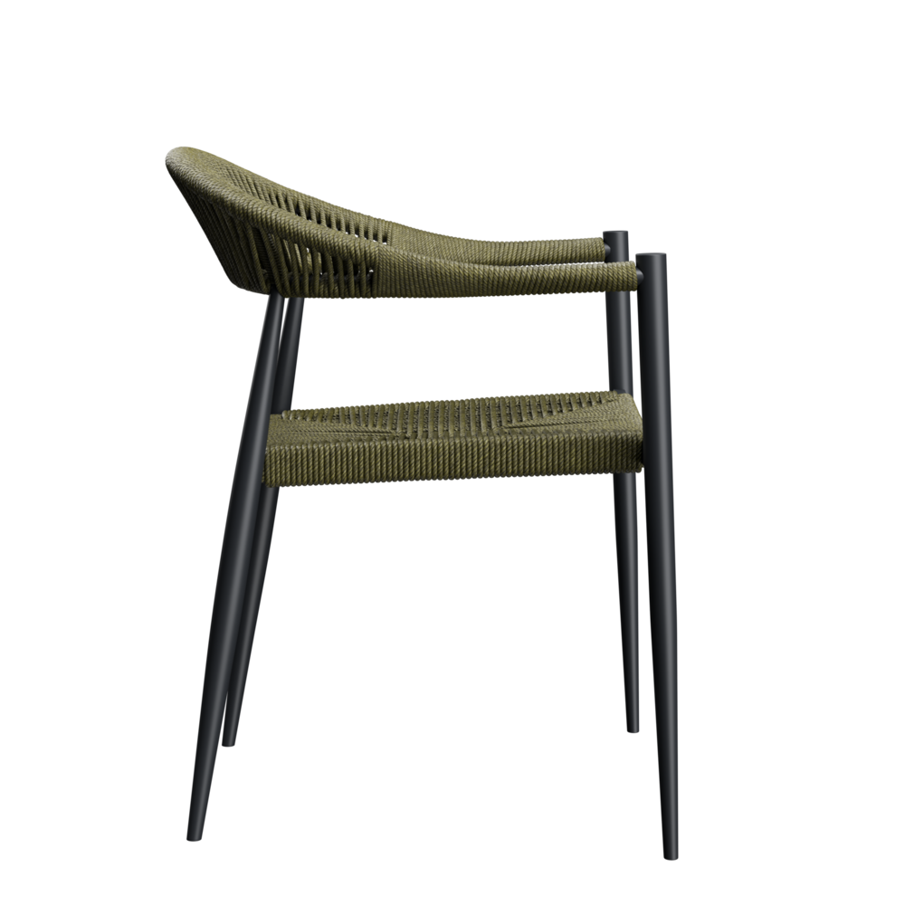 Maysun Gastro - Terrasstoel AMSTERDAM - Aluminium Frame Antraciet - Wicker - Olijf