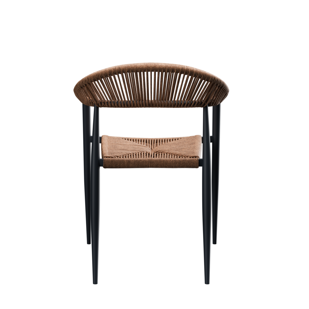 Maysun Gastro - Terrasstoel AMSTERDAM - Aluminium Frame Antraciet - Wicker - Naturel
