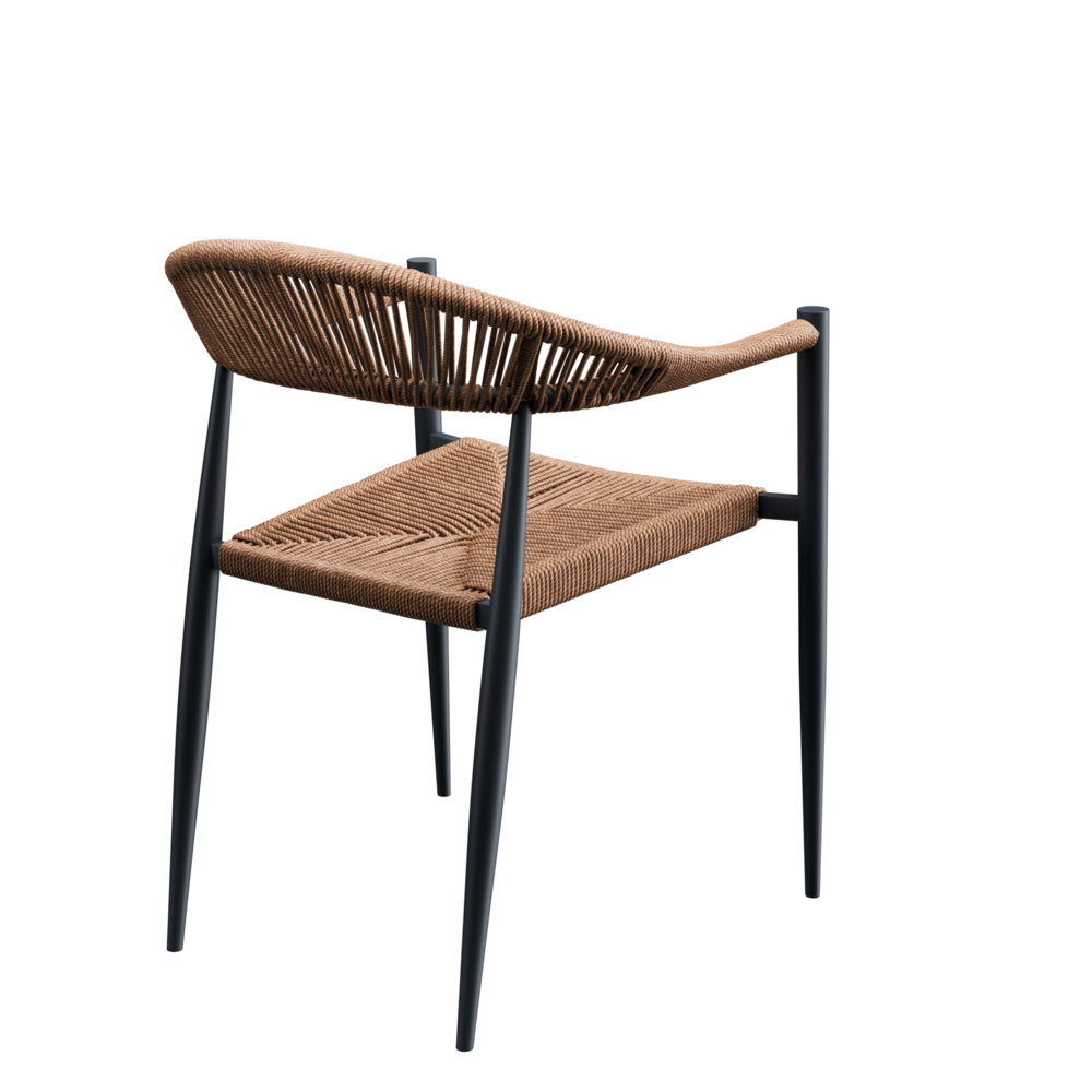 Maysun Gastro - Terrasstoel AMSTERDAM - Aluminium Frame Antraciet - Wicker - Naturel