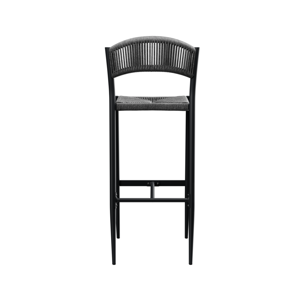 Maysun Gastro - Barkruk BREDA - Aluminium Frame Antraciet - Wicker - Antraciet