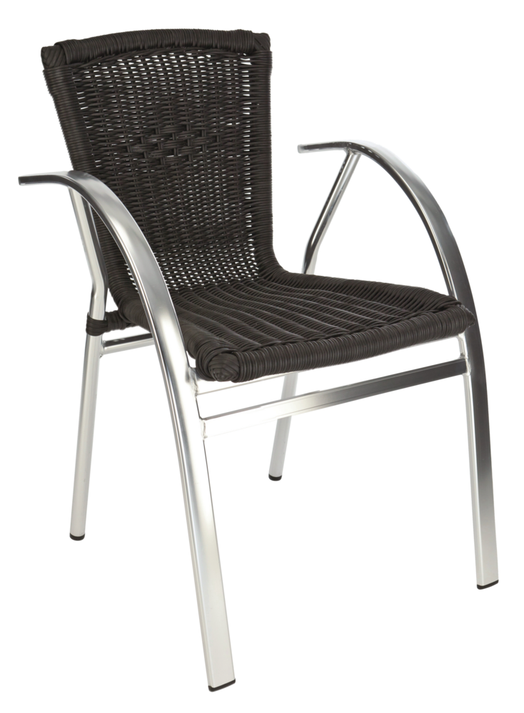 Maysun Gastro - Terrasstoel ST-TROPEZ - Aluminium Frame - Wicker - Zwart