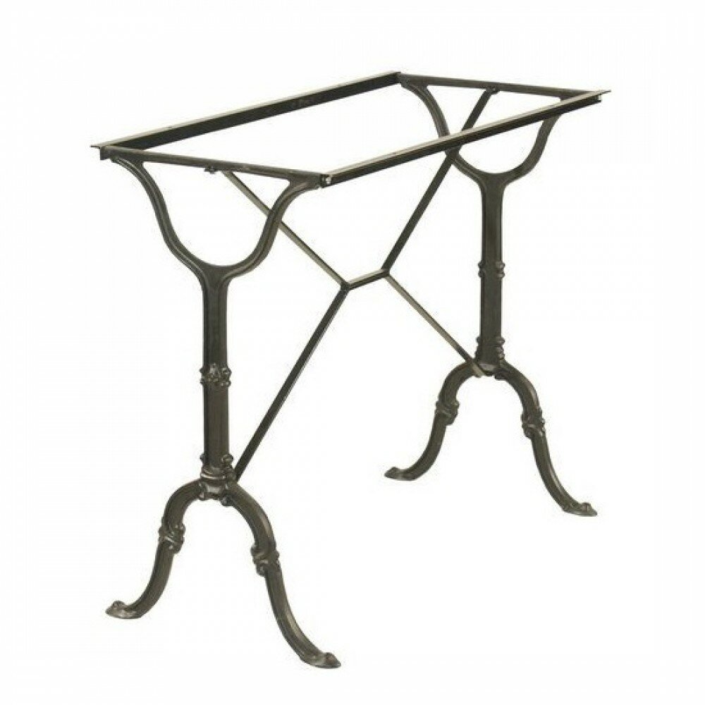 Outdoor Living - Bistrotafel gietijzer met ovaal marmeren blad 120 x 60 cm