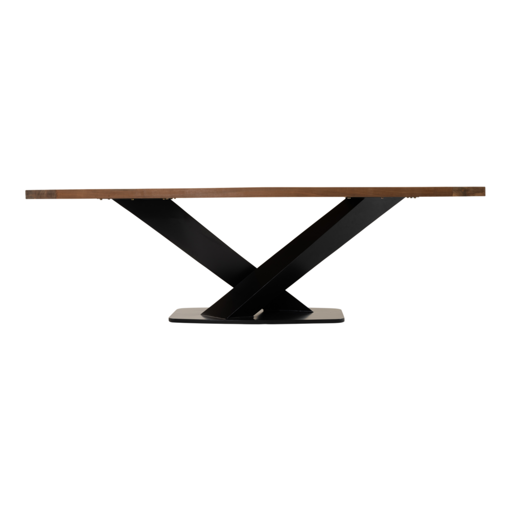 Outdoor Living - Tafel Taranto recycled teak met zwart stalen poot 240x100cm