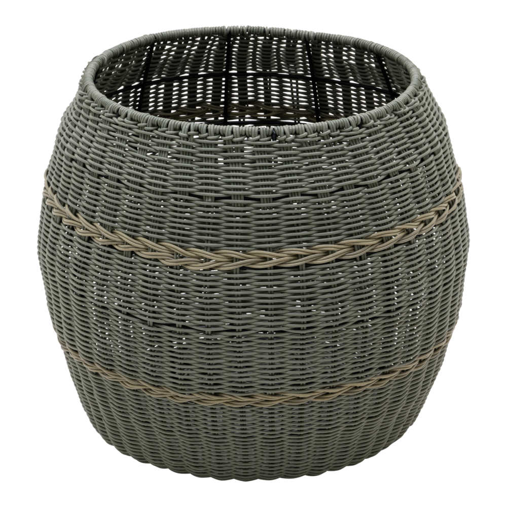 Outdoor Living - Poef Laos wicker groen &oslash;46x40cm