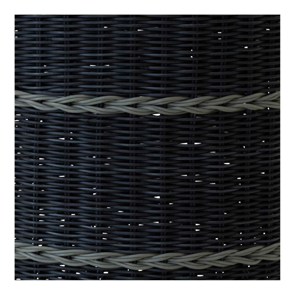 Outdoor Living - Poef Saigon wicker zwart &oslash;41x40cm