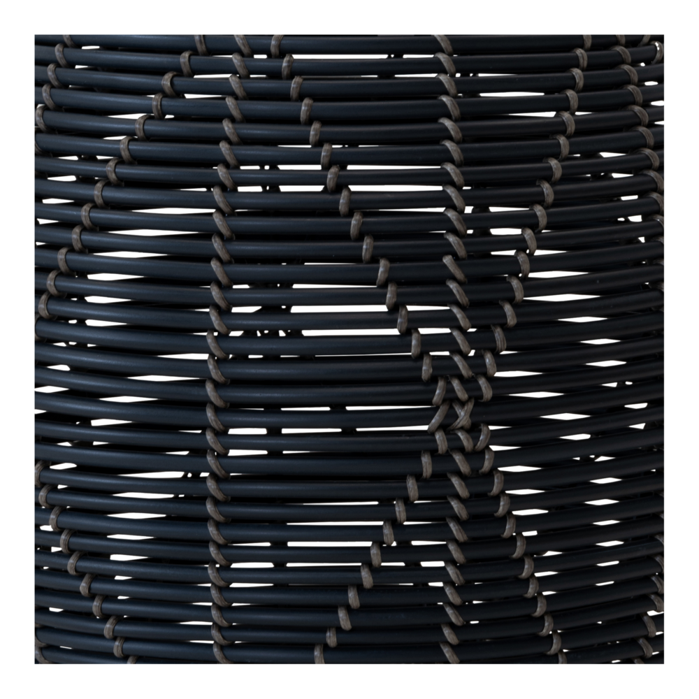 Outdoor Living - Poef Birma wicker zwart &oslash;46x40cm