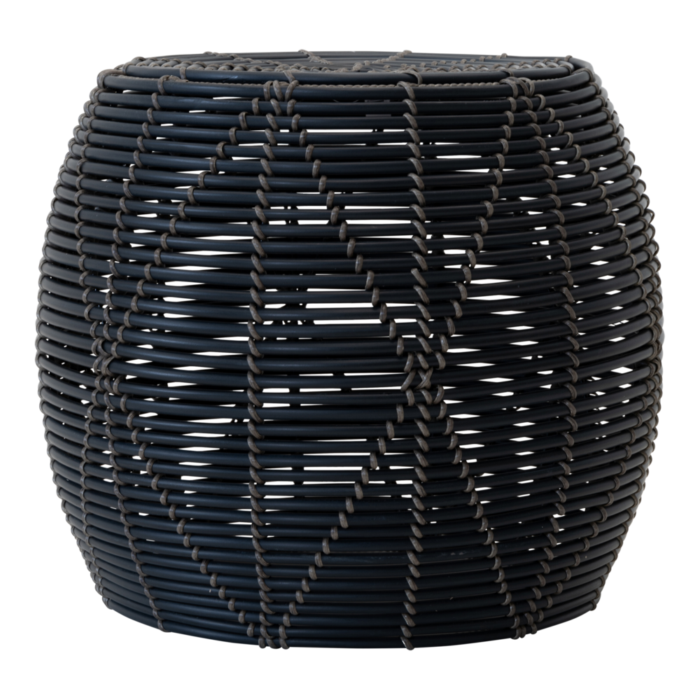 Outdoor Living - Poef Birma wicker zwart &oslash;46x40cm