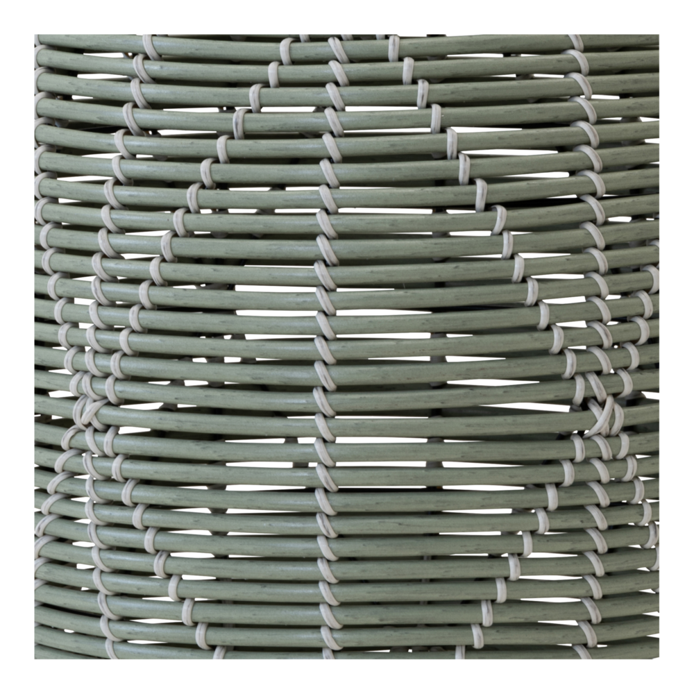Outdoor Living - Poef Birma wicker groen &oslash;46x40cm